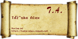 Tüske Alex névjegykártya